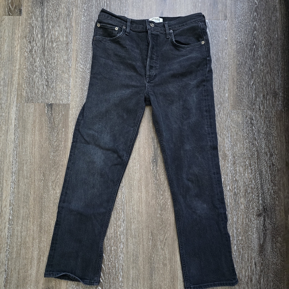 AGOLDE Black Denim Riley Jeans